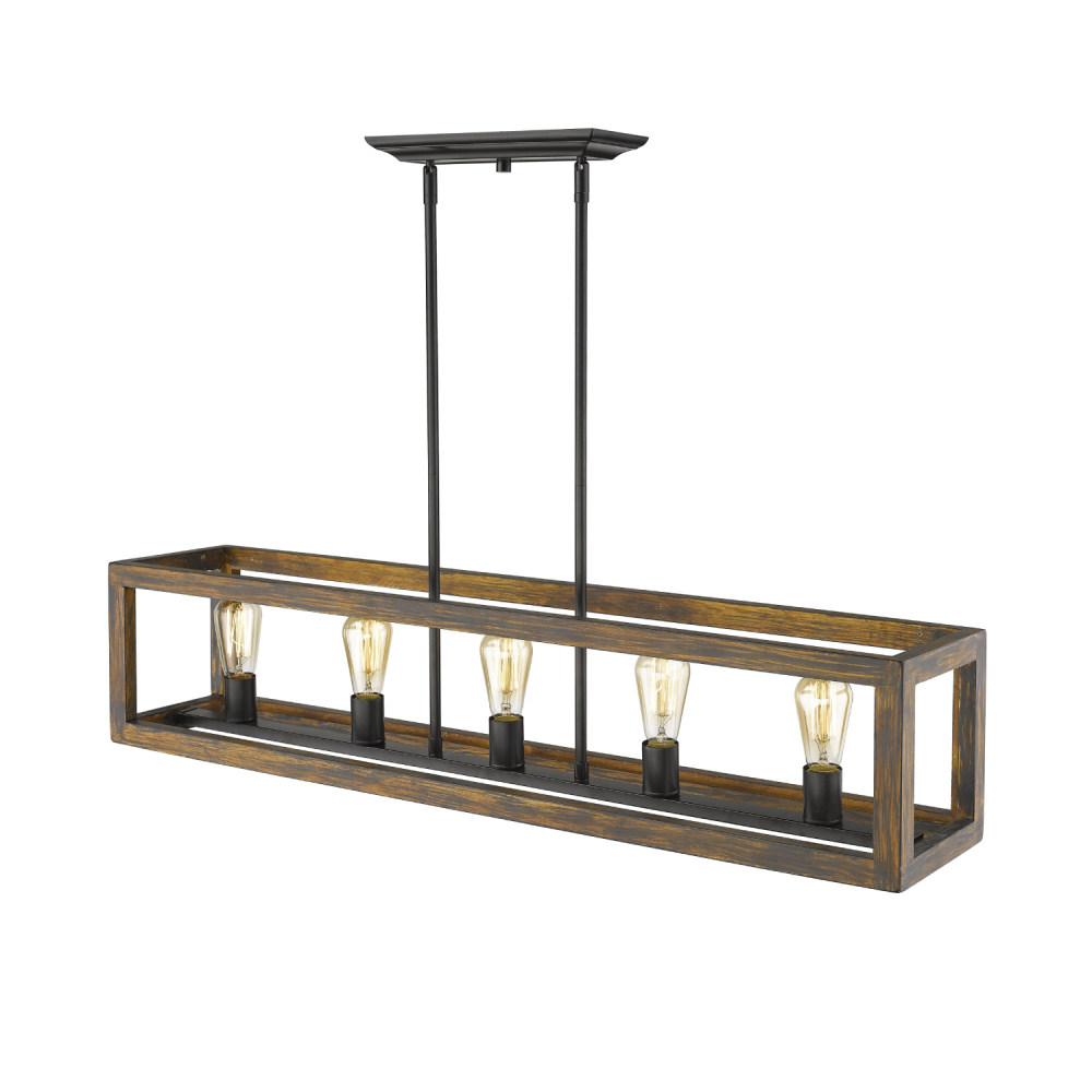 Golden Lighting Sutton 5-light Island Light in Matte Black